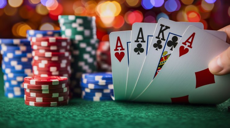 Responsible gaming reminder with warm slots branding for adult users